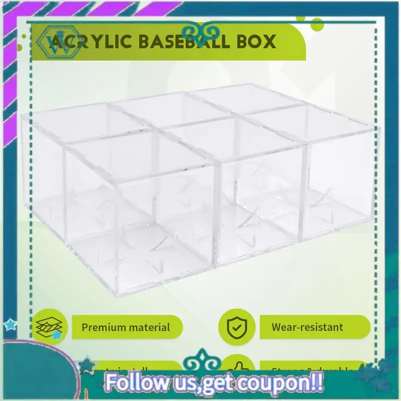 

Premium 6Pcs Baseball Display Case,UV Protected Acrylic Display Box,Clear Display Case Memorabilia Autograph Ball Showcase