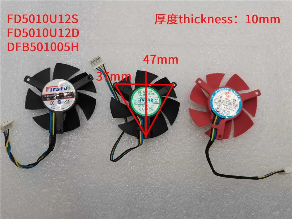 FD5010U12S FD5010U12D 12v para ventilador de refrigeración de tarjeta gráfica AMD Radeon Pro W6400