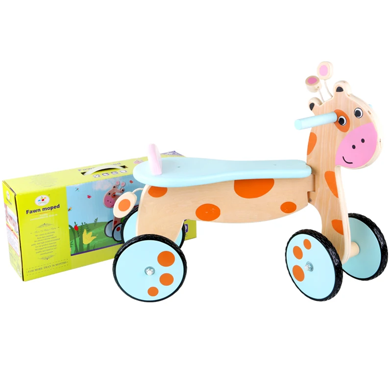 Factory direct sales Children walker Cute Cartoon Animal wooden toy for kids