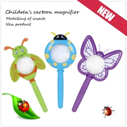 Cartoon Handheld Insect Shape Magnifying Glass Outdoor Explorer Learning Tool Children Educational Toy Plastic Magnifier for Kid