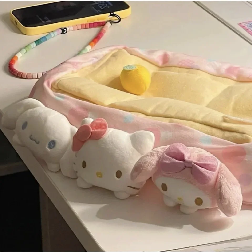 Sanrio Hello Kitty Melody Jade Gui Dog Tissue Box Cute Plush Girl Heart Desktop Storage Tissue Cover Drawout Paper Box Desktop D