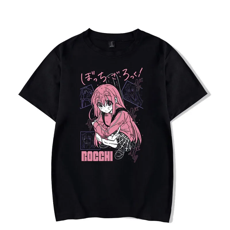 Classic Special Edition T-shirt Bocchi the Rock Gotou Hitori Cartoon Anime Comfortable Hip-Hop Pattern Short-Sleeved T-shirt