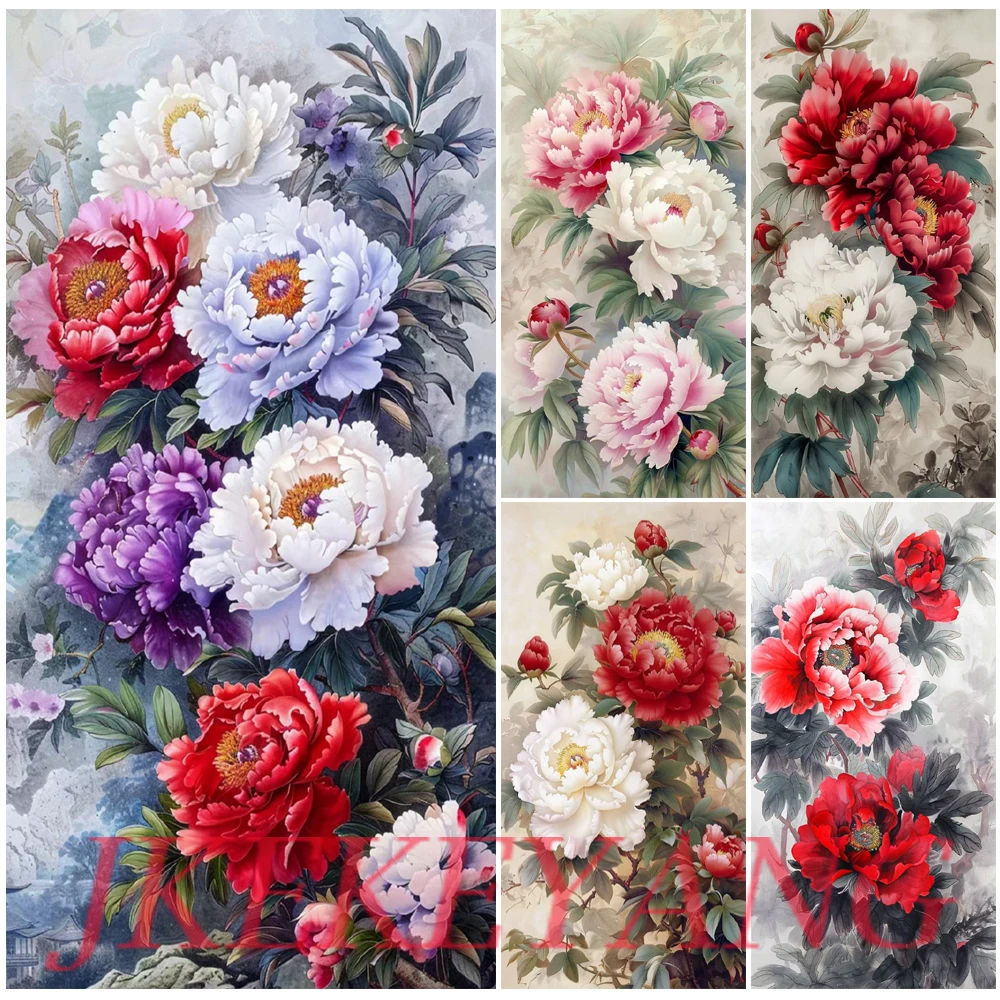 Full Square/Round Drill 5D DIY Diamond Painting Beautiful Peony Flower Picture Diamond Embroidery Cross Stitch Home Decor