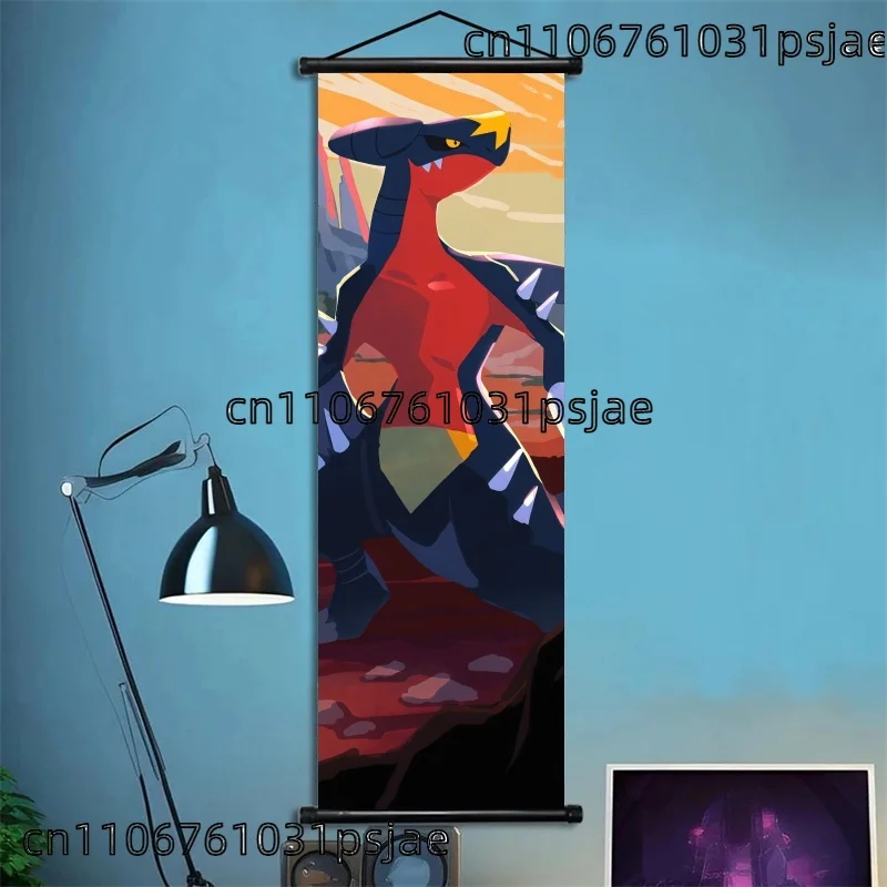 Vitrine Garchomp en batailles d'octane dynamiques et hautes. Imprime vives, couleurs audacieuses. pour les fans Craving Action Pokémon intense