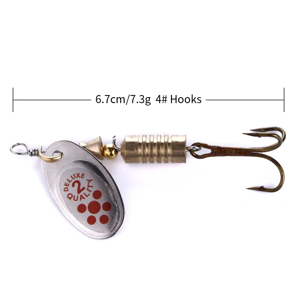 6.7CM 7.3G 5colors Wholesale high quality artificial spinner lures hard metal spoon fishing bait