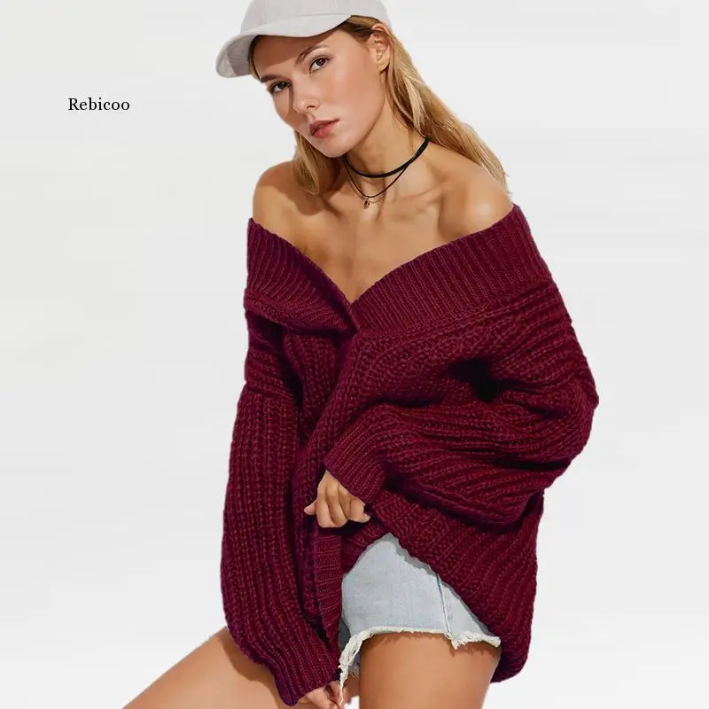 

2021 NewAutumn/winter New Long-sleeved V-neck Thick Knit Sweater Coat for Women Argyle Sweater