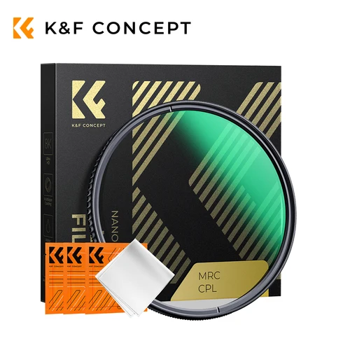 Imagen 1 del producto K & F Concept-filtro Polarizador Circular serie nano-x CPL, 37mm 40.5mm 43mm 46mm 49mm 52mm 55mm 58mm 62mm 67mm 72mm 77mm 82mm 86mm 95mm 105mm 112mm, 8K, Ultra HD, 28 capas, recubrimientos a prueba de agua y polvo