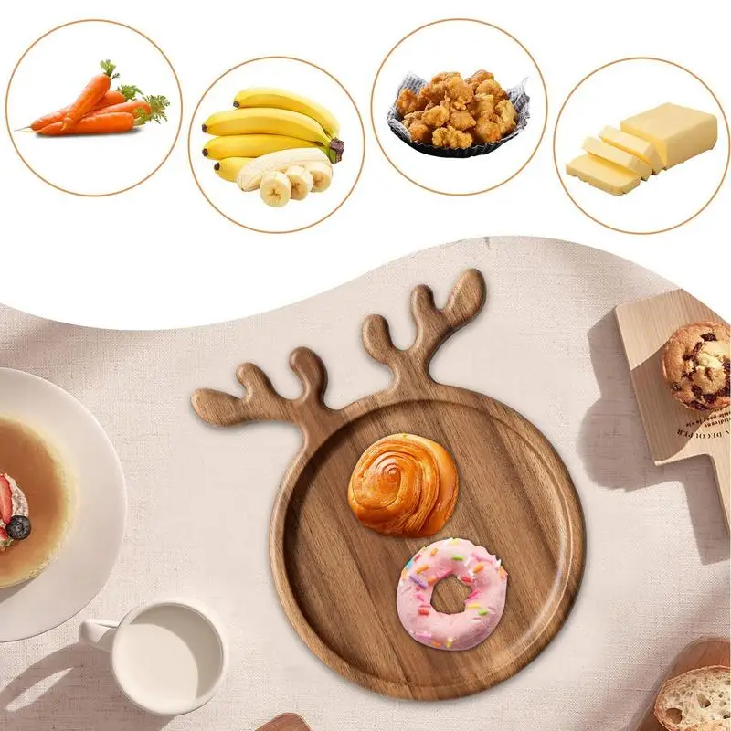 Appetizer Platter Decorative Christmas Tray Cookies Snacks/Fruit/Dessert Wood Serving Platter Charcuterie Board Kitchen Supplies