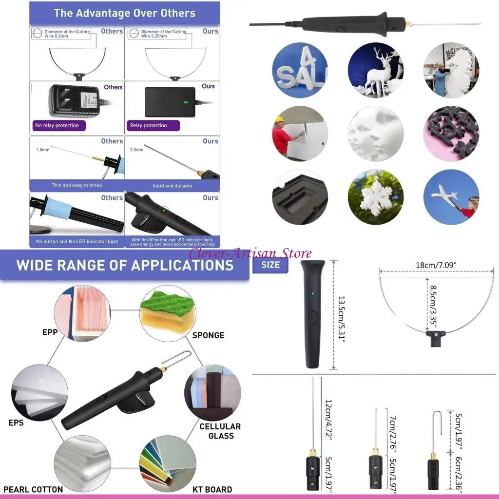 

E06B 4-in-1 Foam Cutter Cutter with Light Electric Cutting Machine