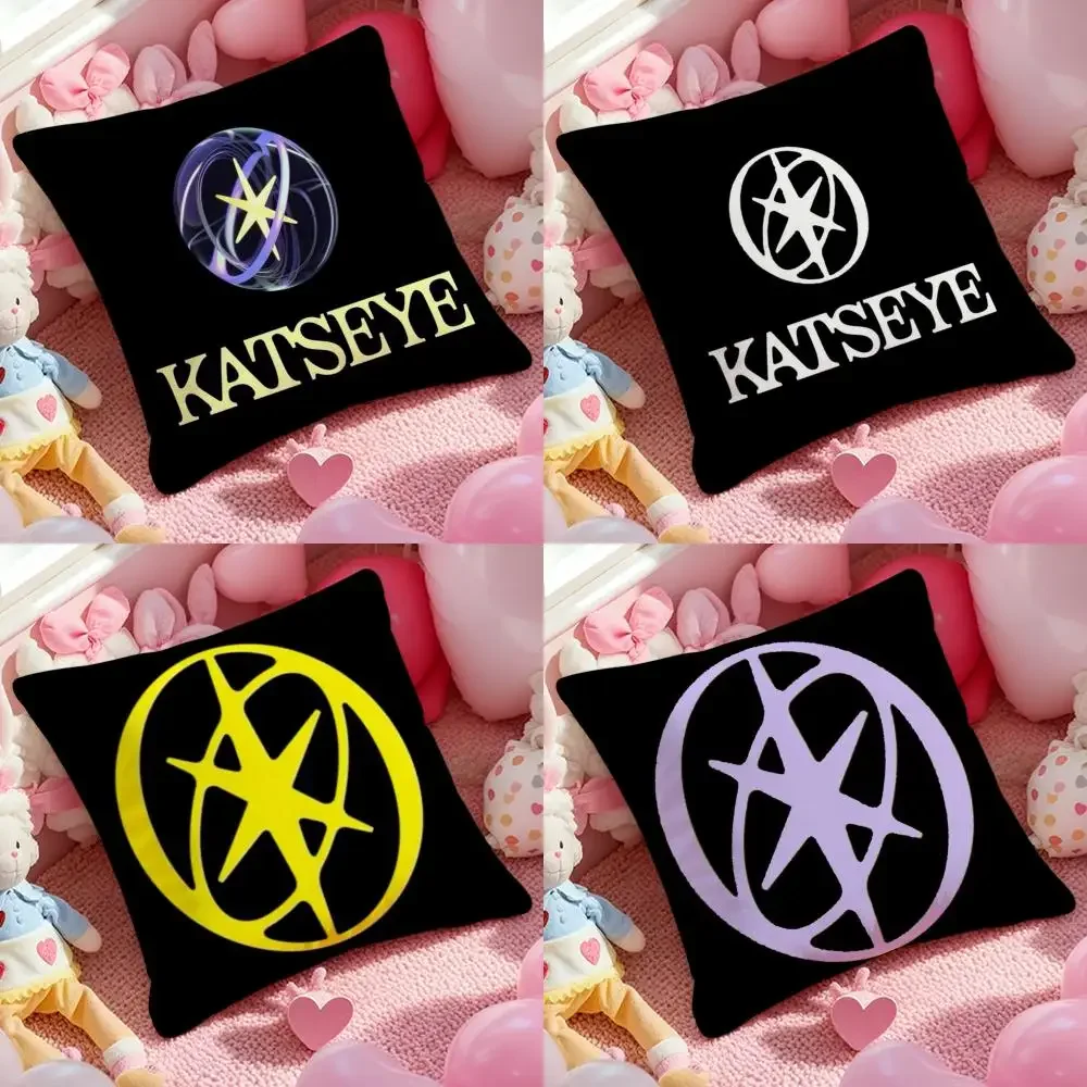 Girl Group K-Katseye Pillow Case Plush Fabric Soft Double-Sided Printed Sofa Warm Winter Home Child Gift Cushion Cover