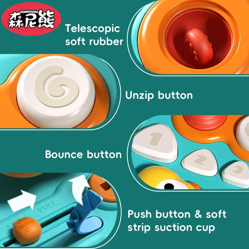 SENNIXIONG نشاط الطفل ديناصور عجلة القيادة مونتيسوري طفل ممارسة مهارة الضغط مجلس لعبة تعليمية للأطفال #3