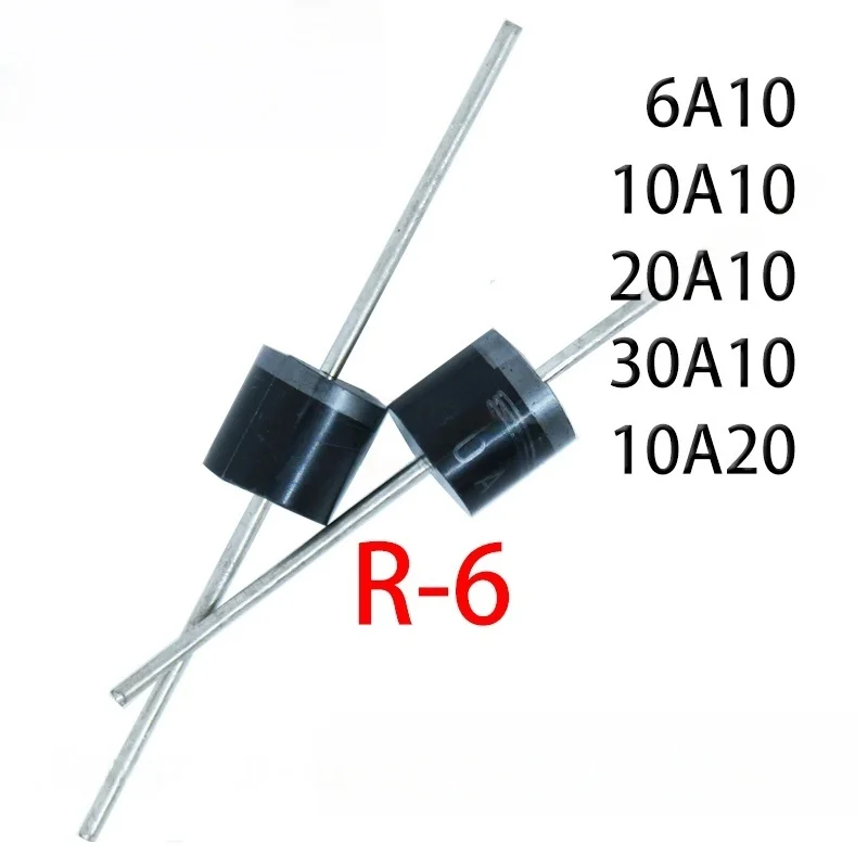 PULAR 20pcs/lot 6A10 10A10 20A10 30A10 10A20 Rectifier Diode 6A 10A 20A 30A 1000V 2000V R-6