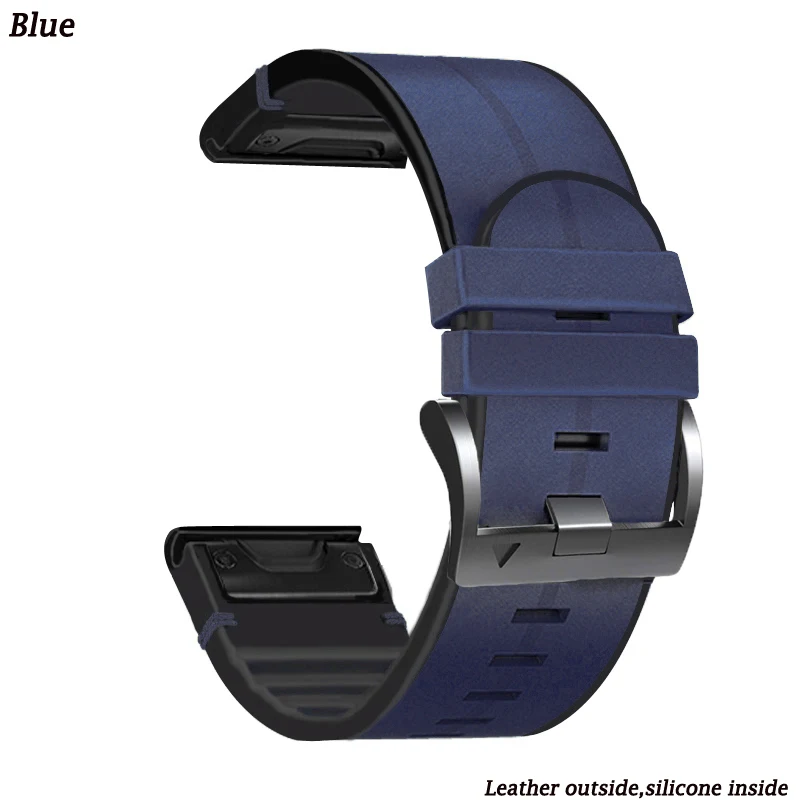 Silikon-Leder 22 26 mm Quickfit-Armband für Garmin Watch Fenix 8 51 47 mm E 7X 7 Pro 6X 6 Pro 5X 5 Plus Enduro 3 2 Armband