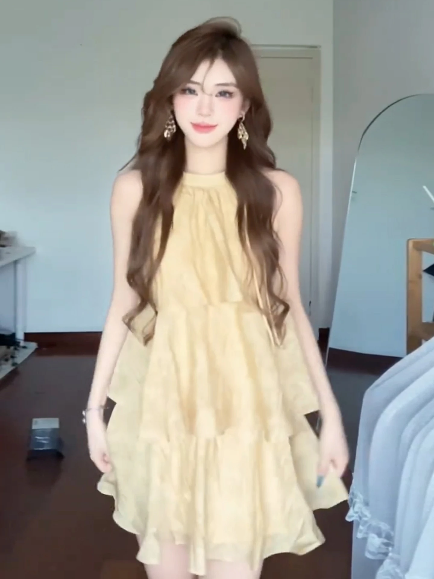 Summer Beach Vaion Blumendruck Svel ter Dr Damen Neues 2025, A-Linie-Kleid mit hoher Taille und Rock für Damen