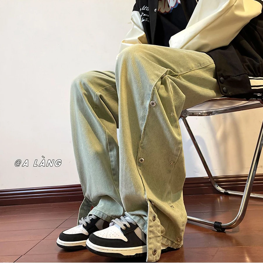 New Cargo Pants For Men Straight Jeans Fashion Hip Hop Youth Street Denim Pants Casual Business Y2k Vintage Style Black Jeans