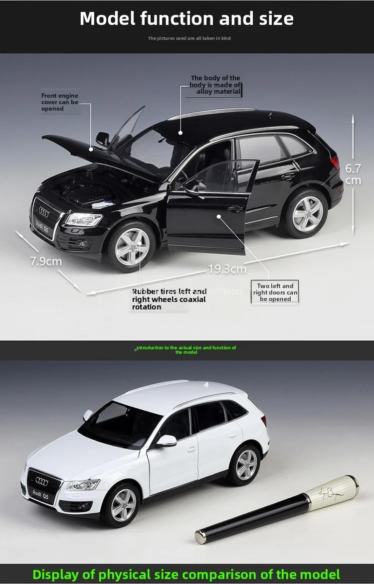 Welly 1/24 Audi Q5 SUV Alloy Car Model Diecast Metal Toy Vehicles Car Model Simulation Collection Childrens Toys Gift L26