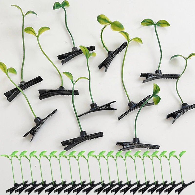 5/10/20 قطعة مشبك شعر العشب الصغير مضحك نبات الفول دبابيس الشعر الكورية إكسسوارات الشعر دبوس الشعر لطيف للأطفال النساء الفتيات أغطية الرأس