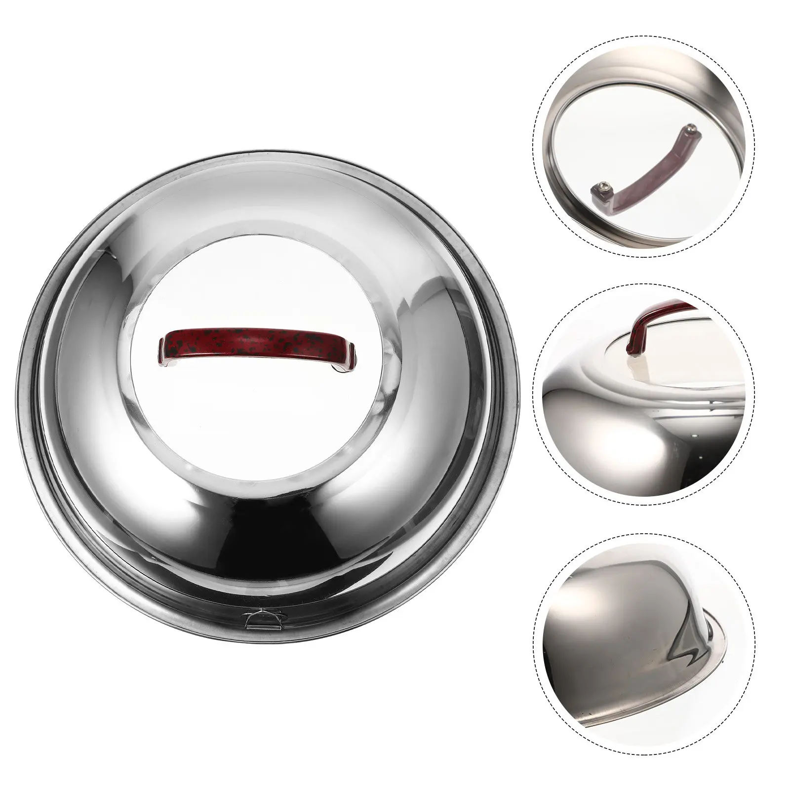 

Прозрачная арочная крышка из нержавеющей стали, многоразовая, для сковороды, кастрюли, ведра для воды, с термостойкой ручкой, удобная для захвата, для кухни