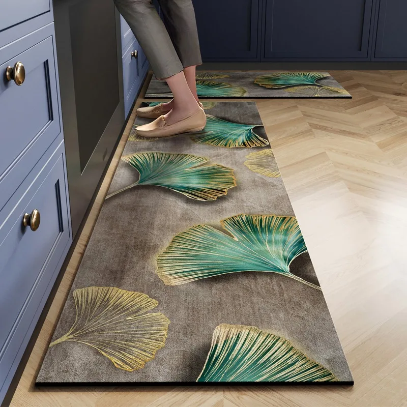 Light Luxury High-end Kitchen Floor Mat Waterproof  Oil-proof Dirty Resistant Home Carpet PVC Wear-resistant Rug  Ковер Tapis 러그