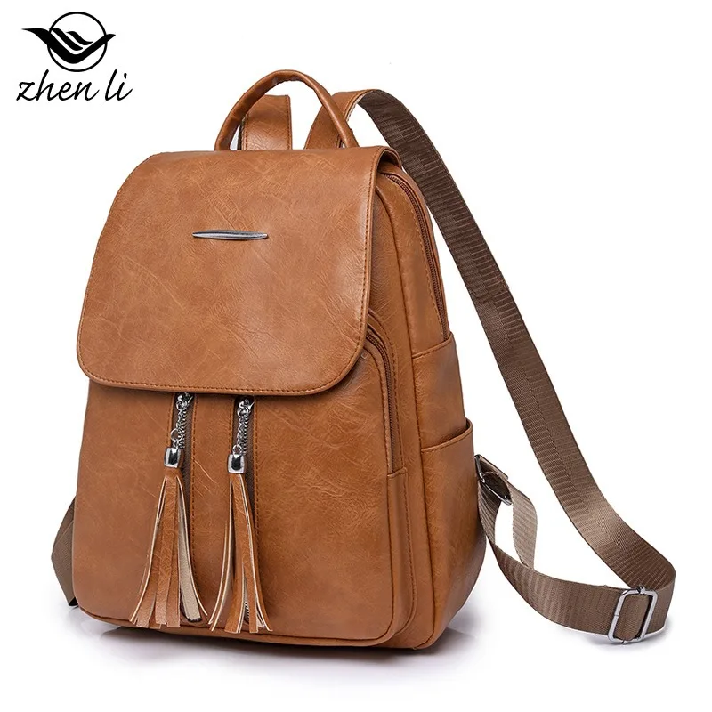 حقيبة كتف نسائية من البولي يوريثان على الطراز الأوروبي والأمريكي لخريف 2026 حقيبة ظهر مدرسية عصرية للفتيات #1