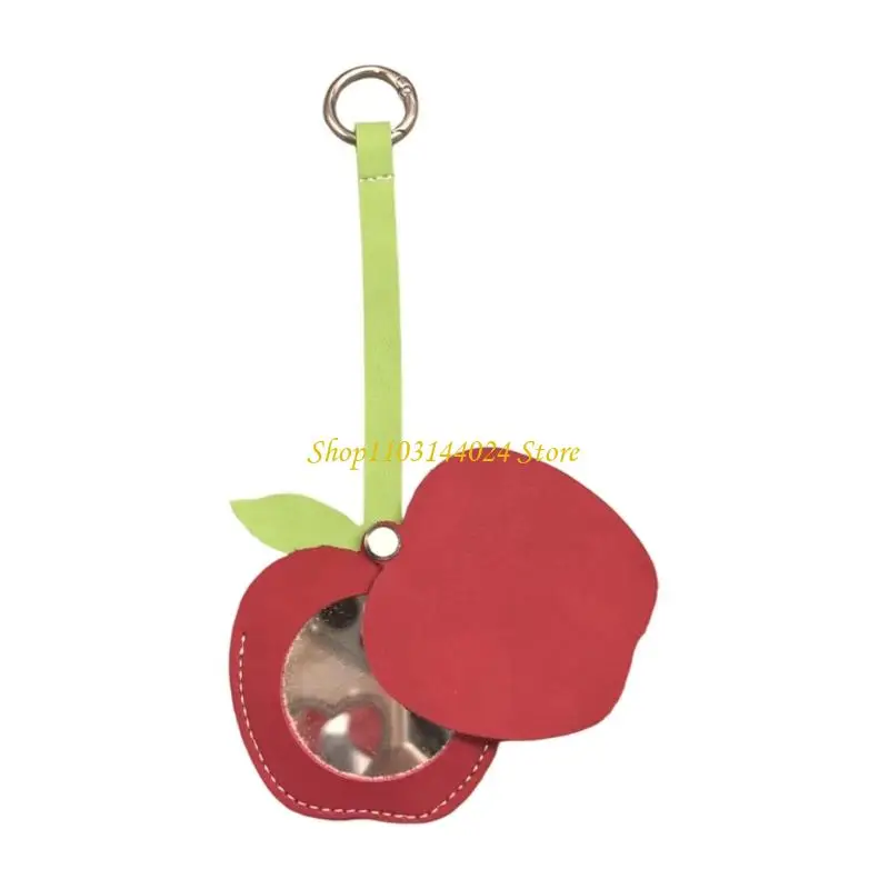 N5KE Portable Fruit Mirror Keyring Practical PU Accessory For Everyday Carry
