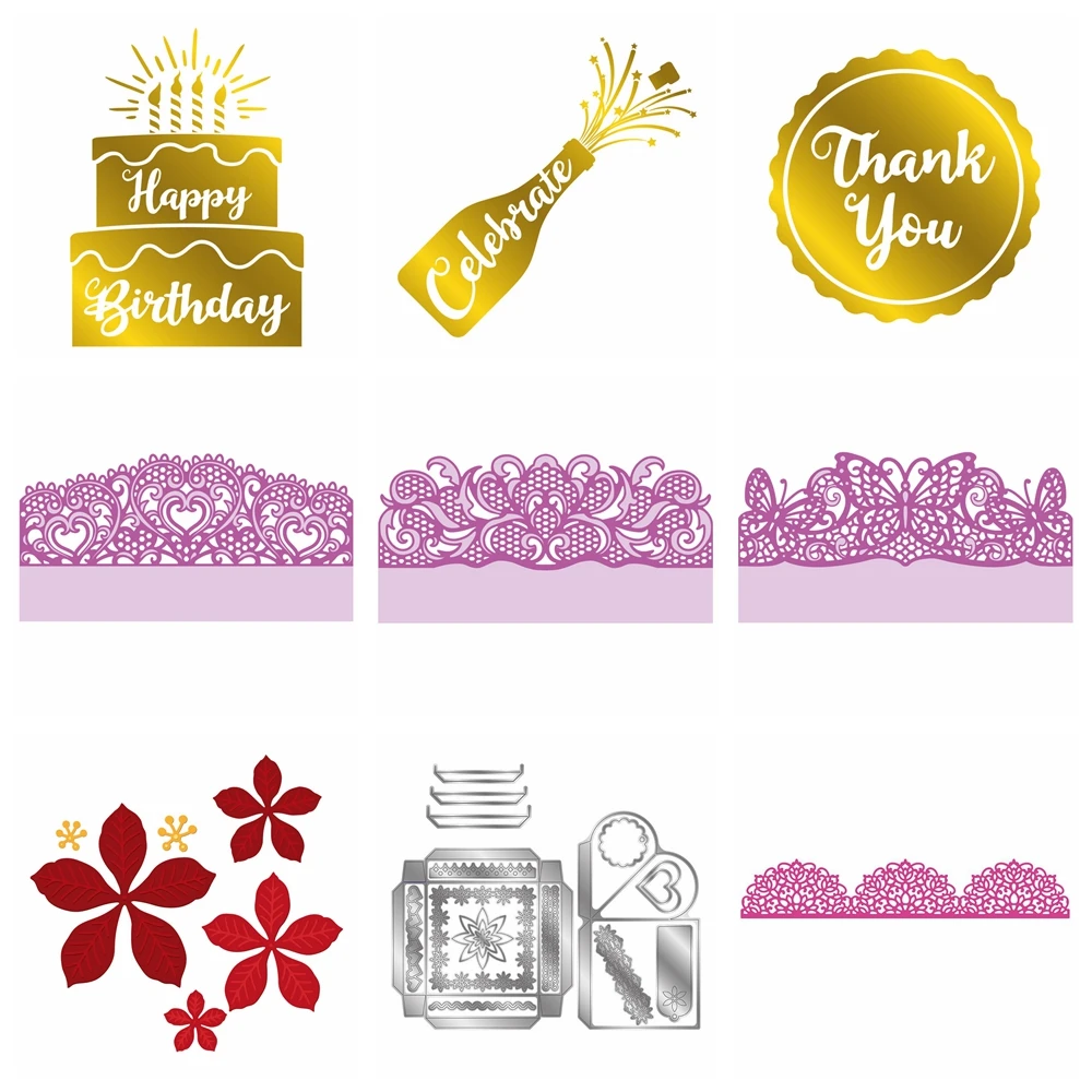 Happy Birthday Thank You Sentiments Hot Foil Plate For DIY Scrapbooking Decoration Paper Craft Album Card Making