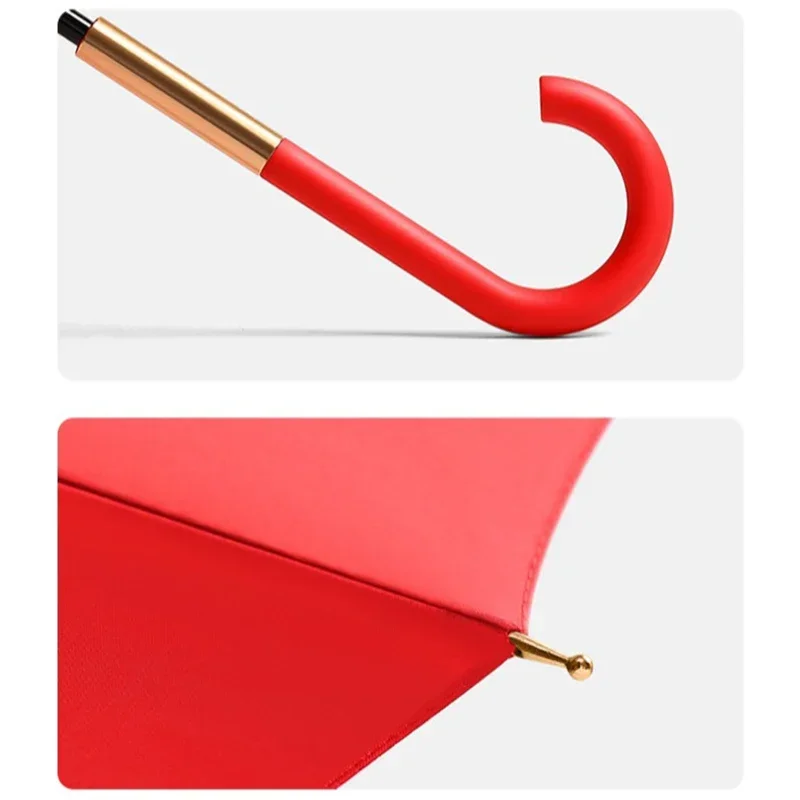 Wedding Red Umbrella Woman, Long Handle 16K Large Umbrella Windproof Strong, Big Women's Umbrellas Rain Waterproof