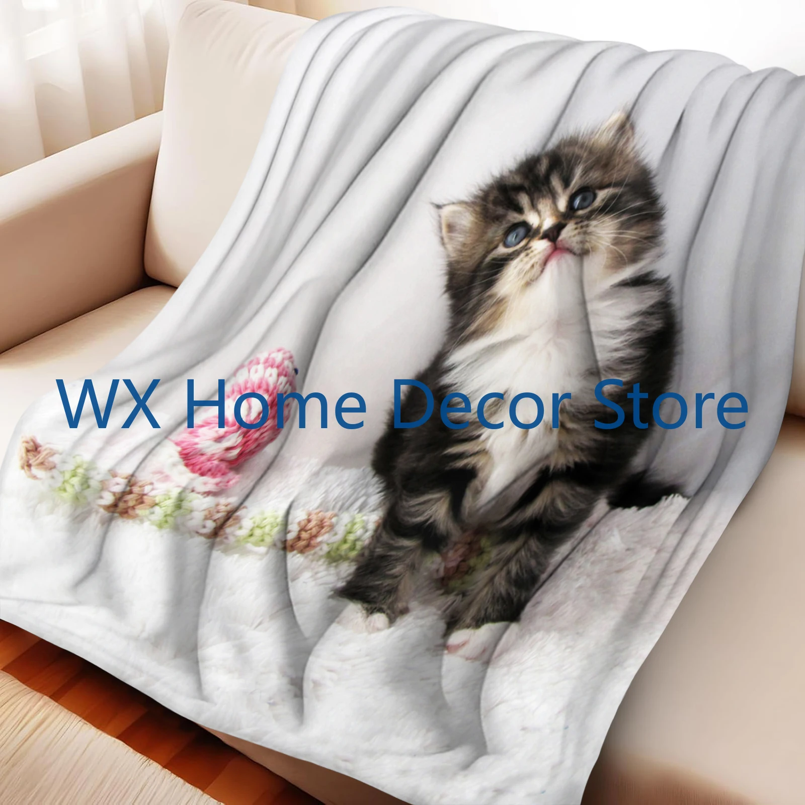 

Cartoon Cat Blanket Portable Warm Blanket Blankets for Beds Home Decor Sofa Blanket