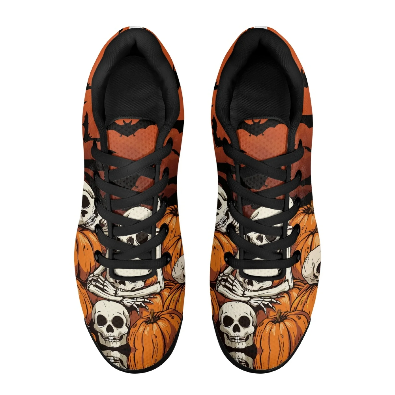 PENSTROLL Skull Pumpkin Breathable Air Cushion Sneakers Cross Trainers Shoes for Men Lightweight Fashion Sneakers