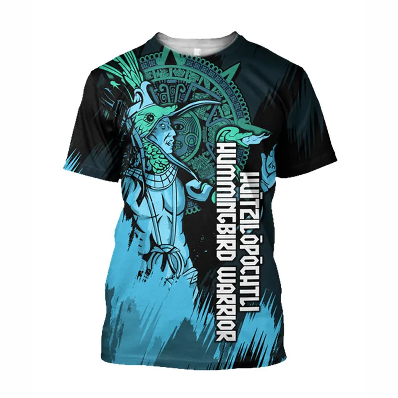 Mexican Aztec 3D Printed T Shirt Men Fashion Retro Culture Graphic Tee Summer Short Sleeve Casual Streetwear O-Neck Loose Tops