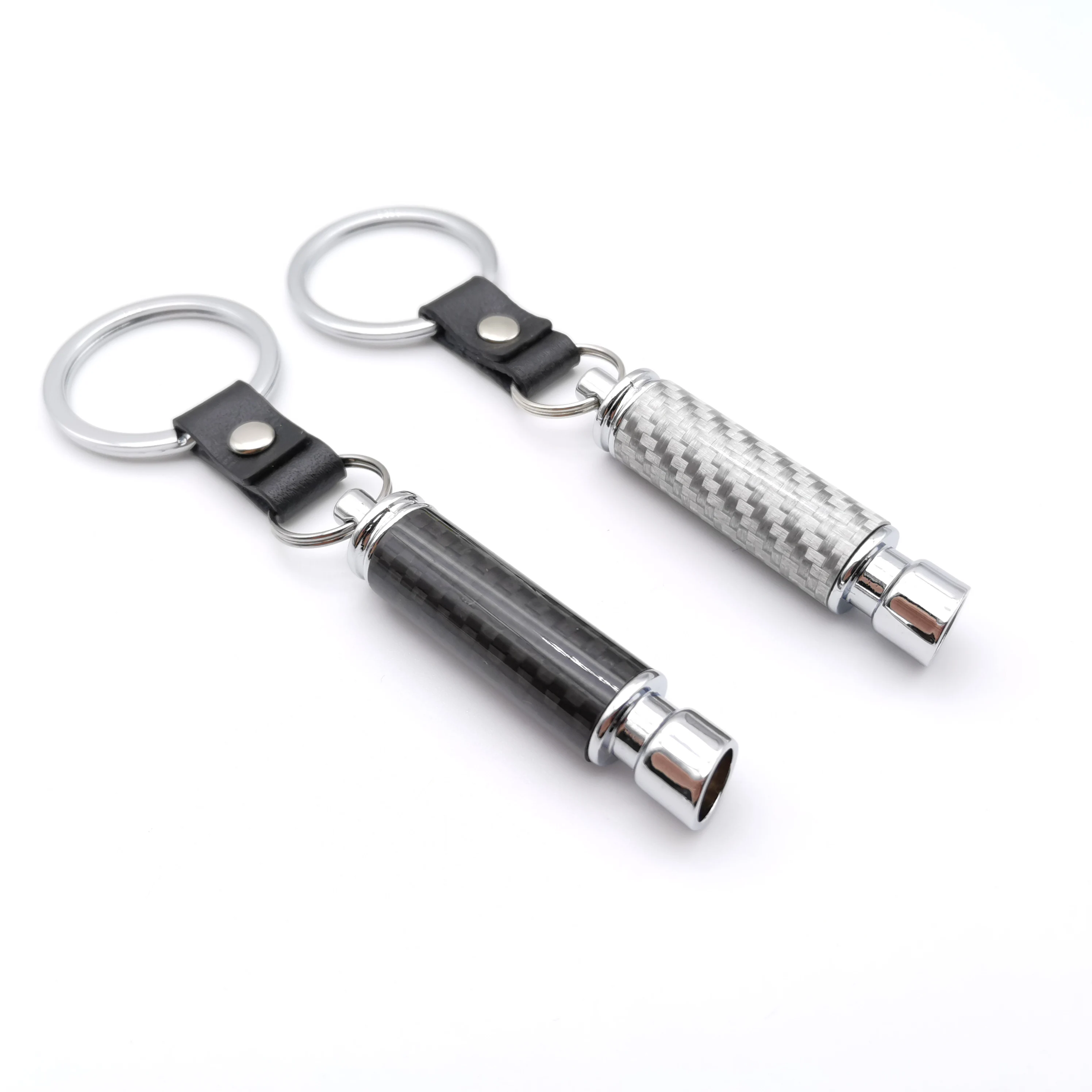 

Carbon Fibre Keychain Luxury Car Modification Exhaust Pipe Mufflers Tail Car Tuning Key Ring Men Women Waist key's Holder Gift