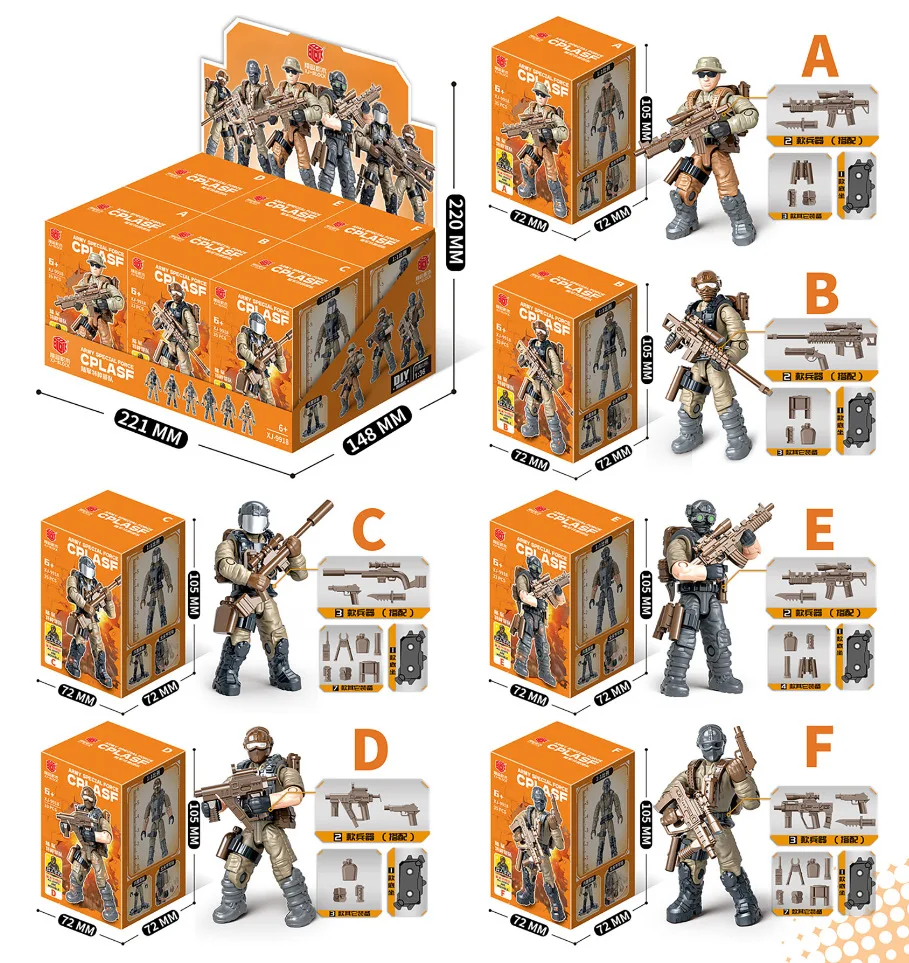 Xiang Jun Assemble Military Figure Model Joint Mobile Simulation