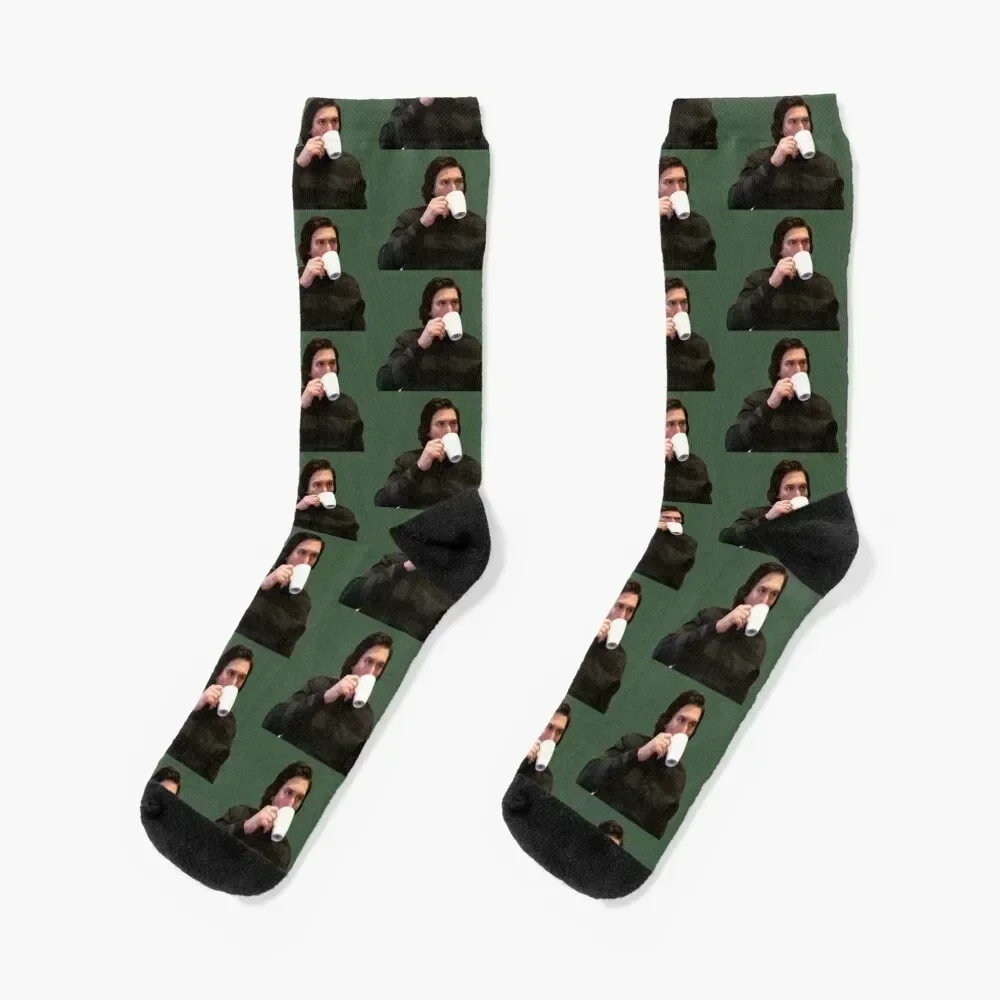 

Adam Driver Sipping Tea/Coffee Meme Socks ankle hip hop cartoon professional running Girl'S Socks Men's