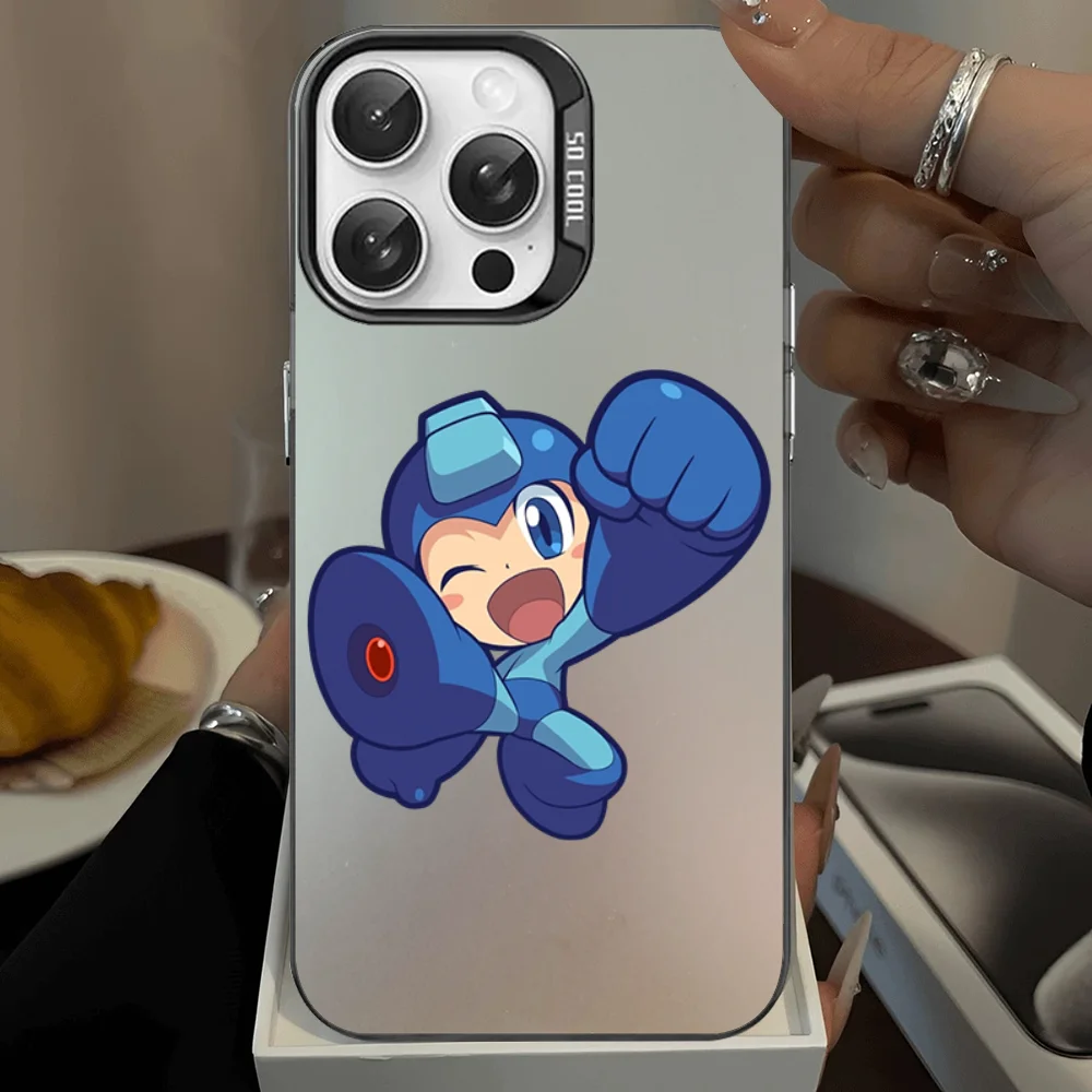 Game Rockman Megaman Phone Case For IPhone 16 15 Pro Max Case 14 Plus 13 12 11 Color Silver Case