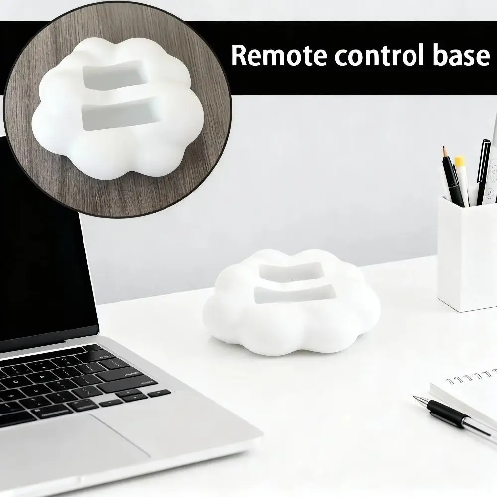 Cute 3D Cloud-Shaped Remote Control Holder 2-slot Home Storage Organizer Remote Control Base Desktop Organizer Stand TV Remote