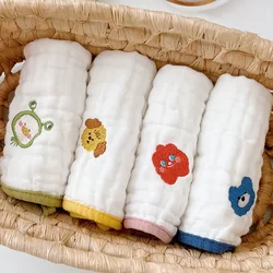 4Pcs Baby Face Towel Handkerchief Bathing Feeding Face Washcloth Wipe Burp Cloth Lot Muslin 6 Layers Cotton Soft Baby Towels
