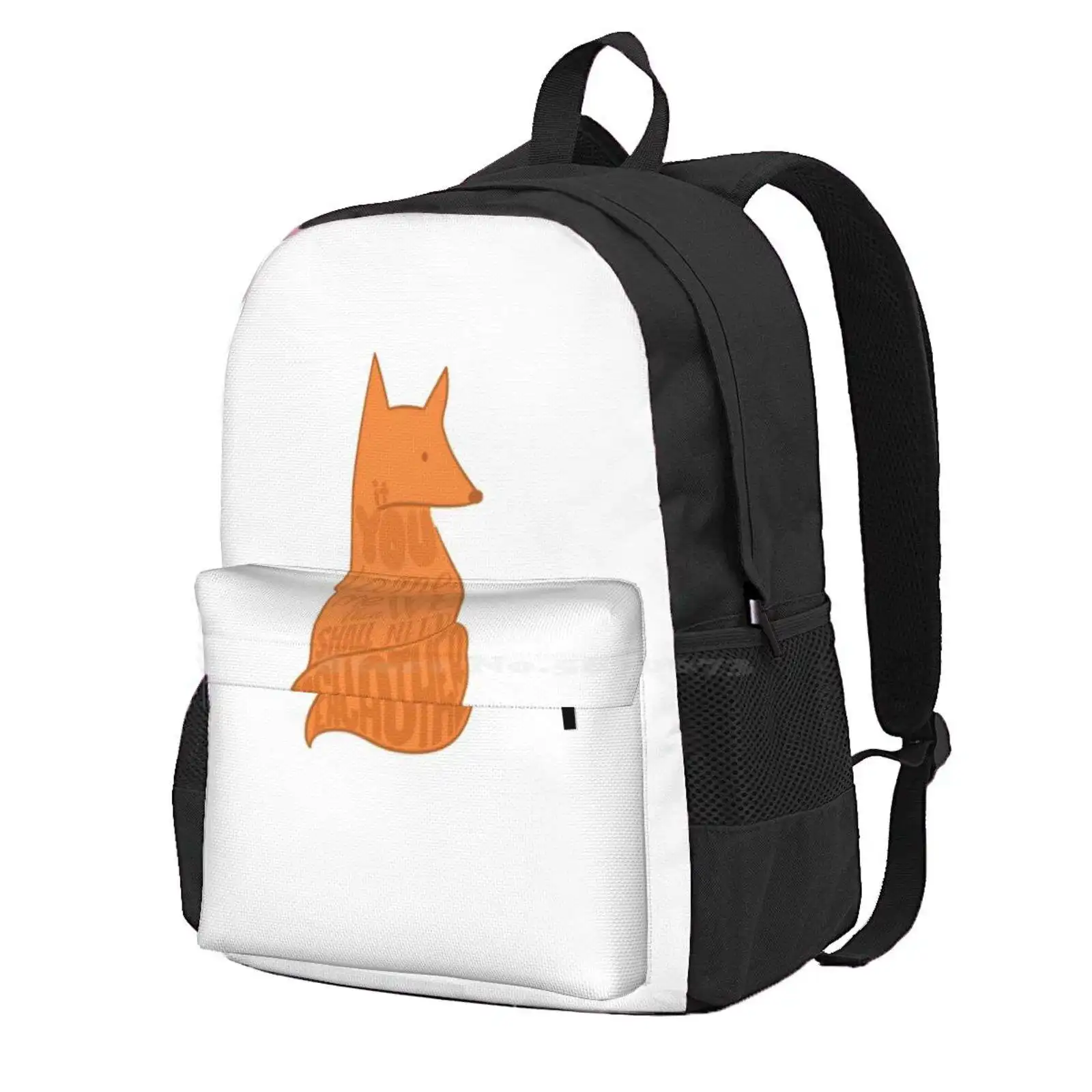 The Little Fox Hot Sale Schoolbag Backpack Fashion Bags Fox Cute Red Little Prince Kids Book Novel Orange Quote Text Art