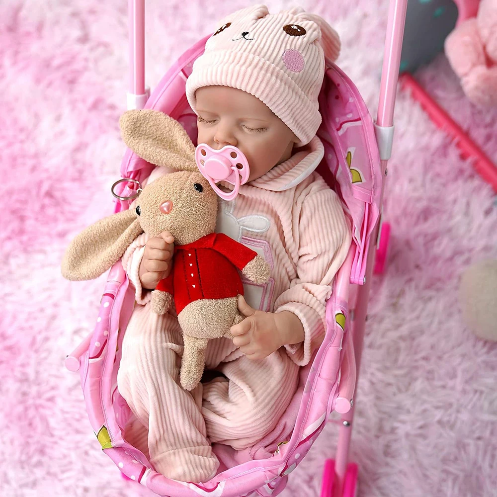 Silicone Reborn Baby 45cm Soft Full Body Silicone Reborn Doll Realistic Sleeping Newborn Baby Dolls Toy Birthday XMAS Gifts