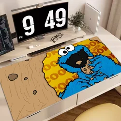 Cartoon Cookie Monster Mousepad Pad Rubber Table Mat Extended Gaming Lock Edge Keyboard Mat