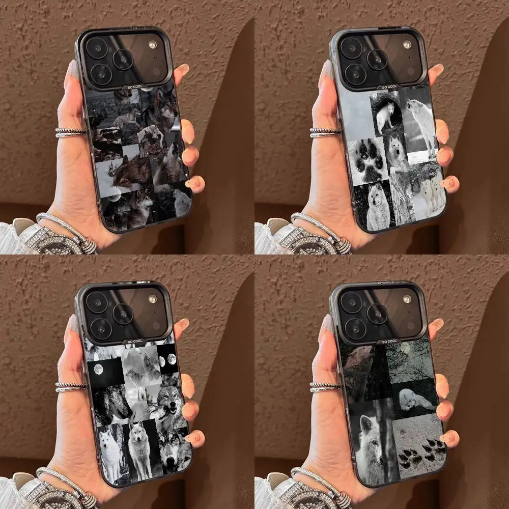 

Collage Wolf Phone Case For iPhone 17,16,15,14,13,12,11,Pro,Max,Plus,E,Air,Mini Black Tpu Cover