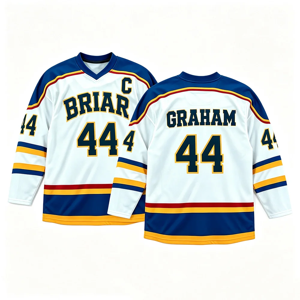 Off Campus Fashion Y2k University Hockey Jersey GRAHAM 44 Fashion Sportswear Unisex Casual Breathable Loose Long Sleeve Tops Tee