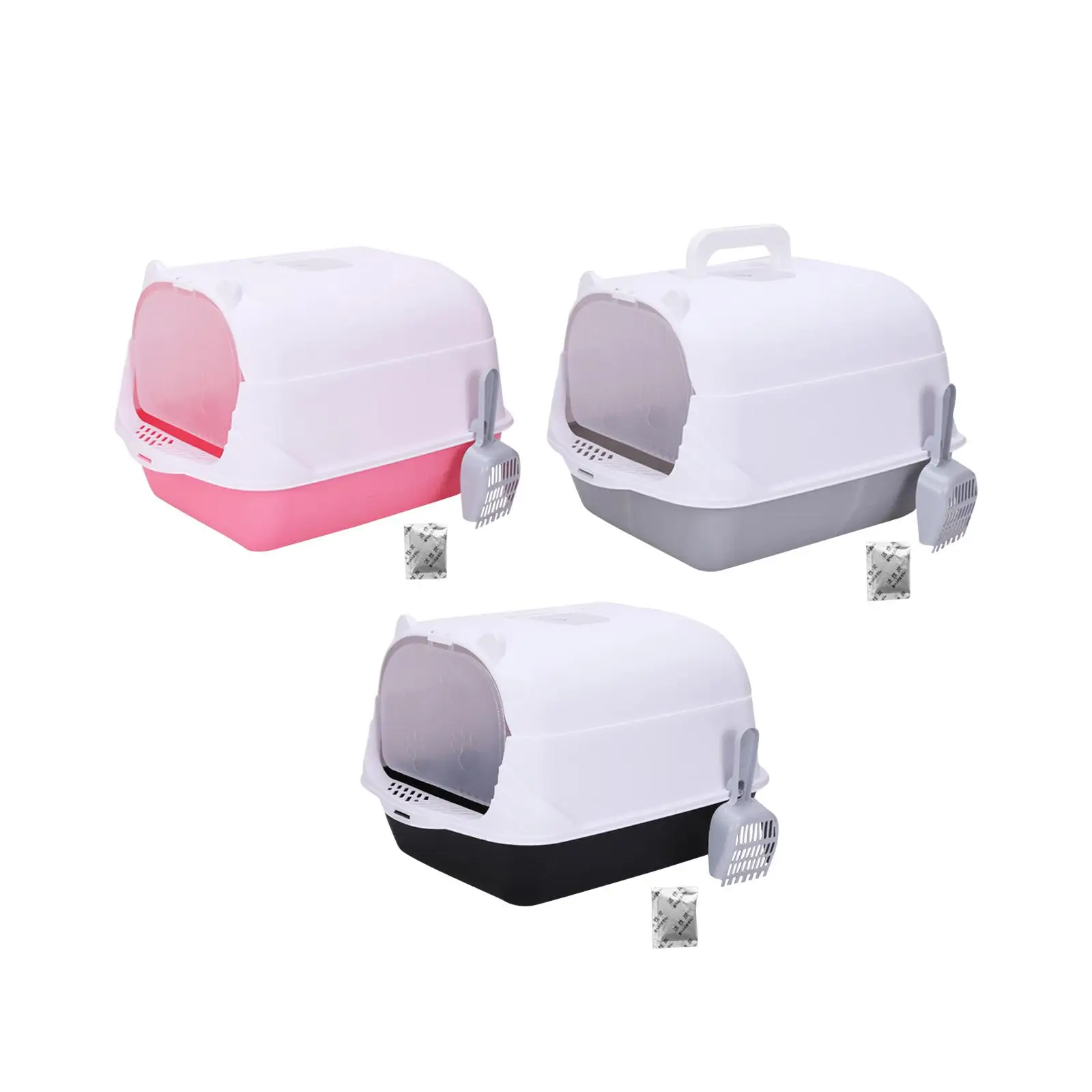 Immagine 3: Lettiera per Gatti con Coperchio, Toilette Portatile per Gattini, Contenitore per Sabbia Completamente Chiuso, Adatto a Tutti i Tipi di Lettiera