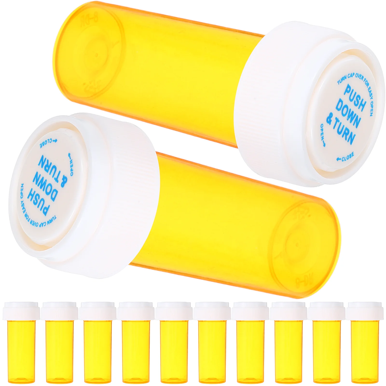 2 PCS Canning Supplies Transparent Travel Pill Small Medicine Bottle Convenient Portable Yellow Container Organizer