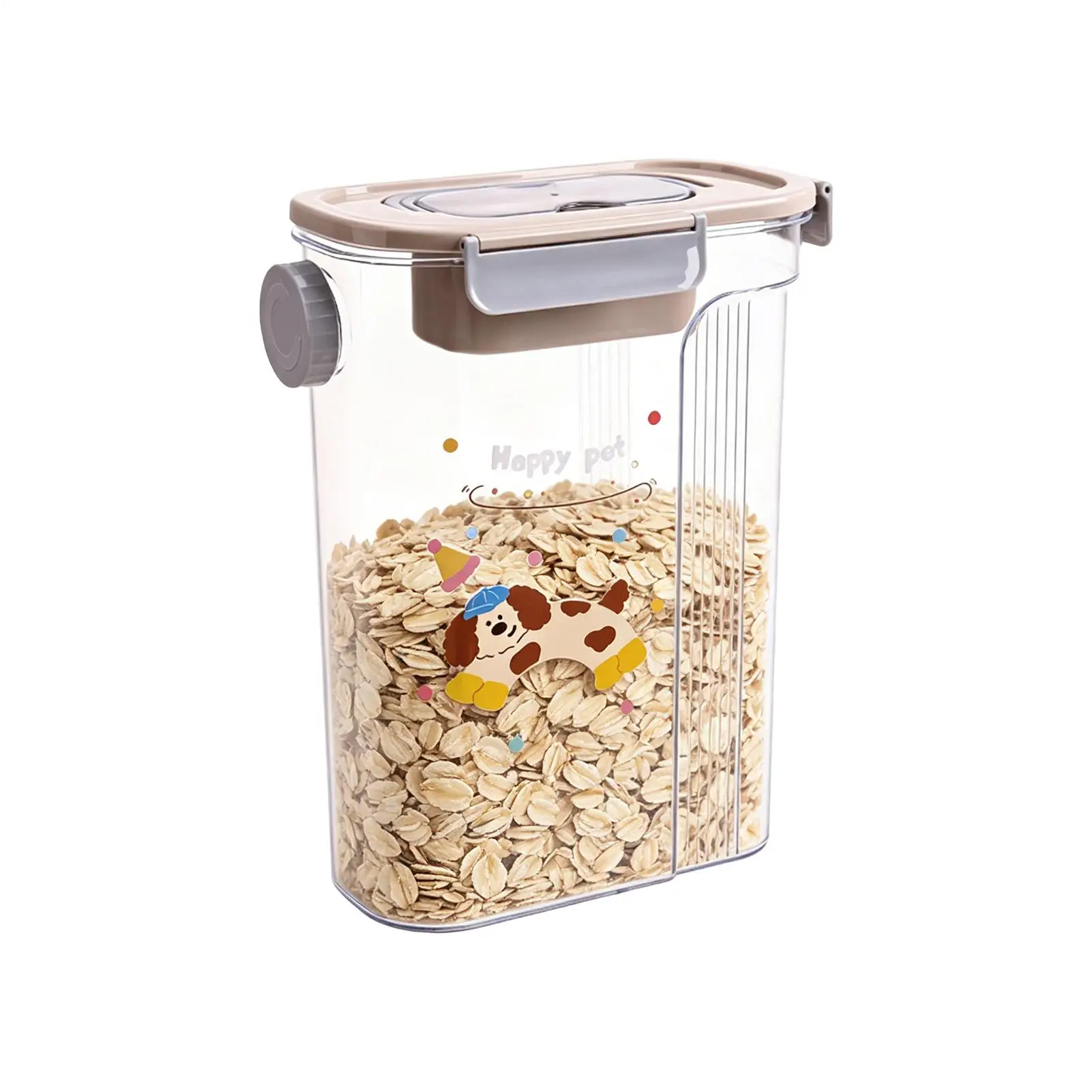 Recipiente hermético para petiscos de cães, recipiente portátil para alimentos de animais de estimação com alça, jarra de armazenamento para petiscos de gatos, para cereais, farinha de arroz, bancada, casa