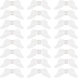 200Pcs Wings Beads Angel Wing Beads Transparent Clear Acrylic Bead Charms Christmas Guardian Angel Fairy Wing Loose Spacer Beads