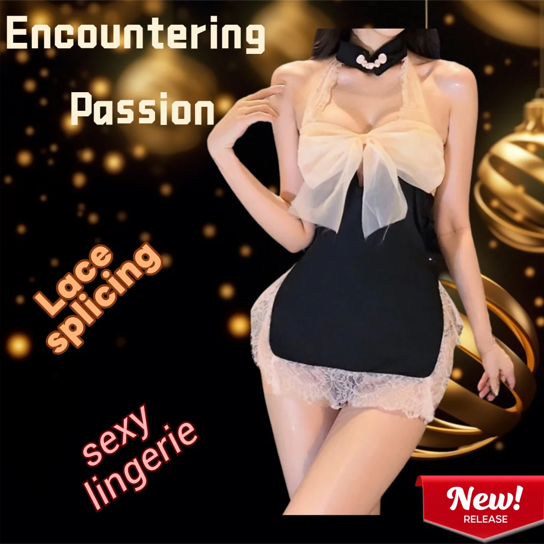 

Sexy lingerie perspective pure desire lace splicing straps mesh cute girl maid need take off cheongsam Erotic costume very hot