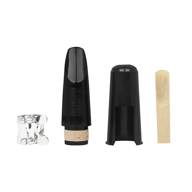 Clarinet Flute Head Set Four-Piece Threaded Metal Clip ABS Cork Flute Head Hat Whistle Piece Black Pipe Mouthpiece