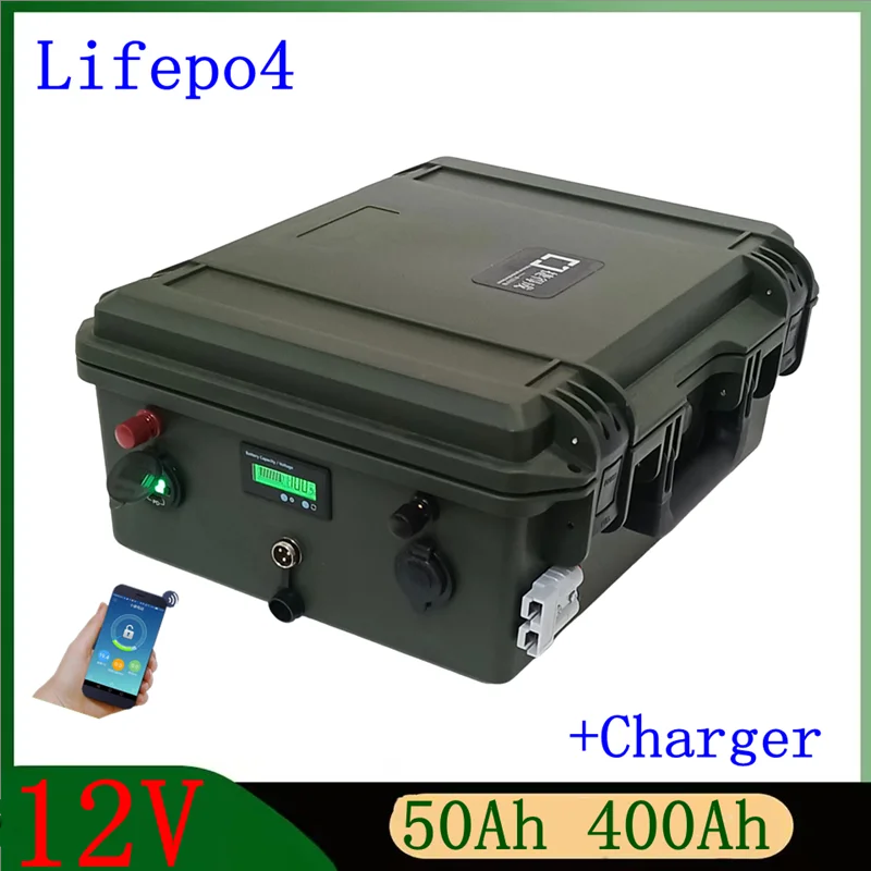 

12V 600Ah 200Ah 100AH 150AH 300Ah 400AH 500Ah Lifepo4 lithium battery bluetooth BMS Power Supply for inverter fishing boat