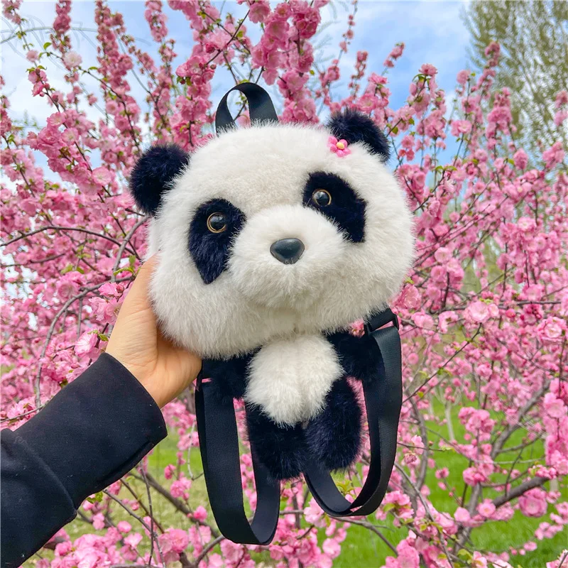 Damska nowa torba Fashion Panda Plush Bag Nice Single Shoulder Crossbody Bag Doll Backpack Cute Cute Cartoon Bag Tote Bag Mujer