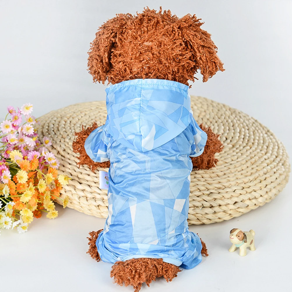

Summer Fashion Cool Pet Clothes Thin Sun Protection Clothing for Dog Jumpsuit Puppy Pet Costume Hooded Sunscreen Apparel - Size
